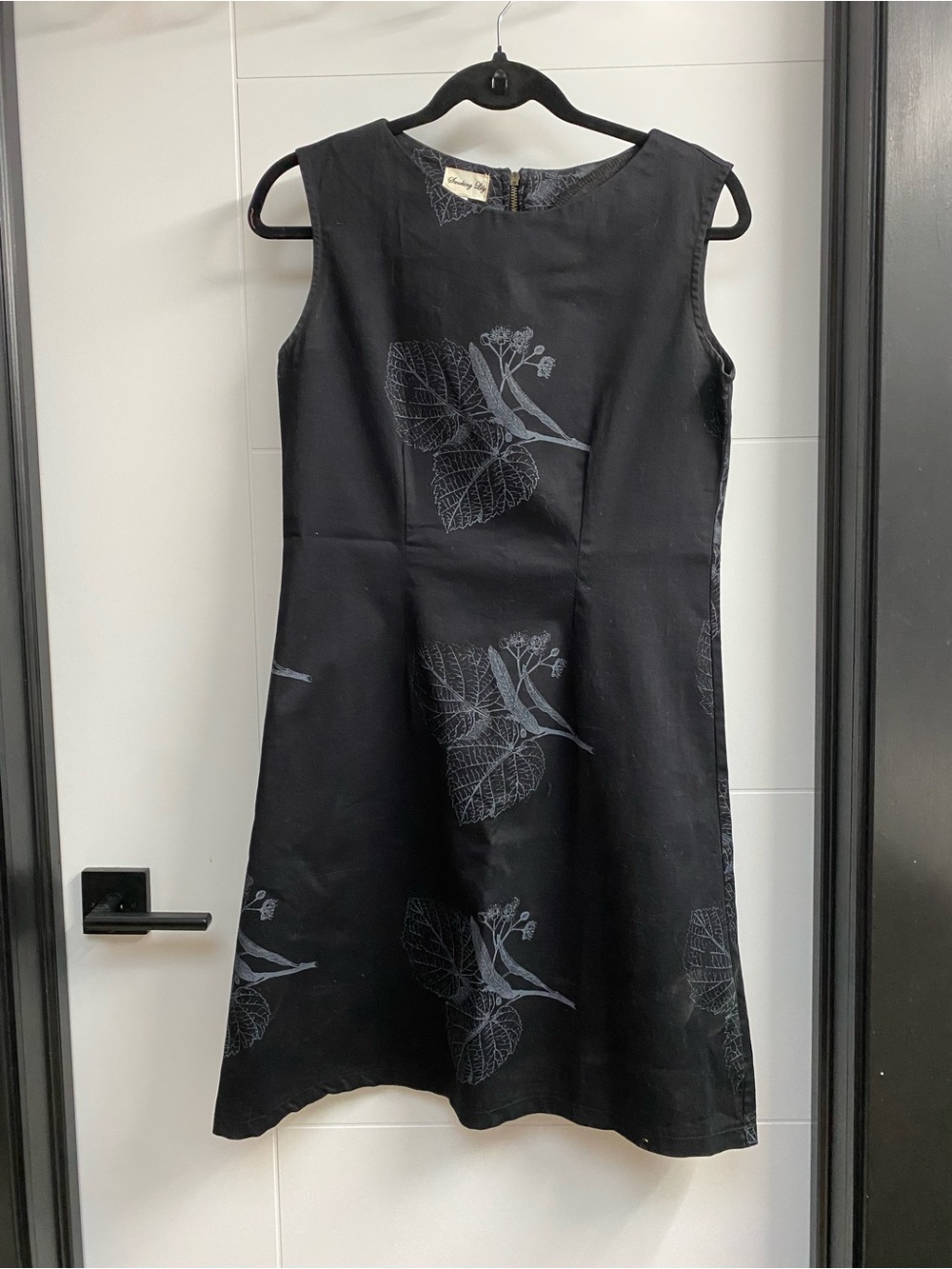 Black Floral A-Line Dress - Smoking Lily